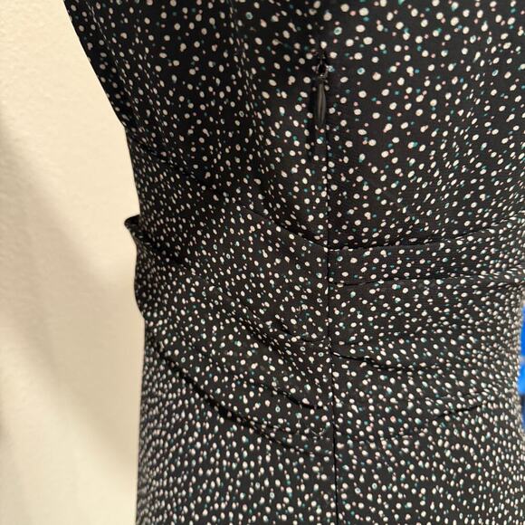 Reset by Jane Black Polka Dot Long Sleeve Mini Dress V Neck Fit Flare Boho Fall - Picture 7 of 11